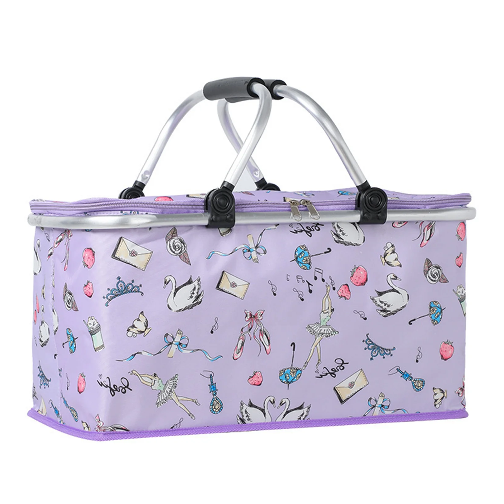 

Beach Picnic Basket Foldable Insulated Picnic Baskets Large Capacity 24L Large Capacity Beach Picnic Bag With Double Handles
