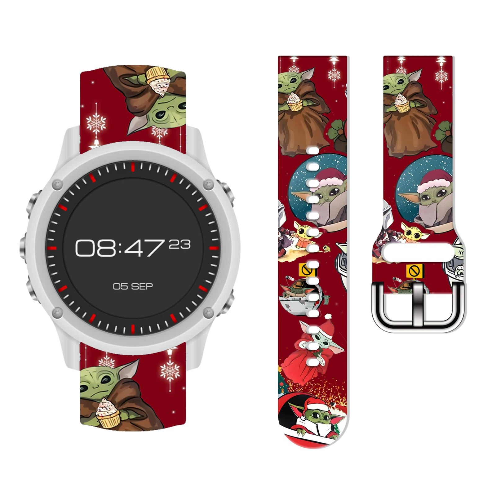 Рождественский ремешок Disney Yoda 20 мм для Samsung Galaxy Watch 7/6/5 40 44 сменный браслет Amazfit Balance