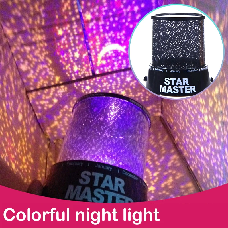 

LED Night Light Colorful Romantic Star Multifunctional Projection Lamp Durable Reusable Plastic Bedside Lamp Home LED Night Lamp