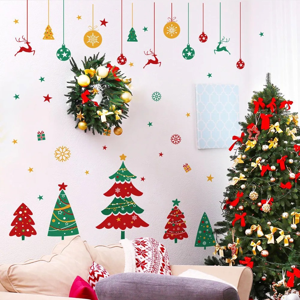 

Merry Christmas Bell Snowflake Wall Stickers For Home Xmas Wall Stickers Decals Decor New Year Navidad Natal Navidad 2023