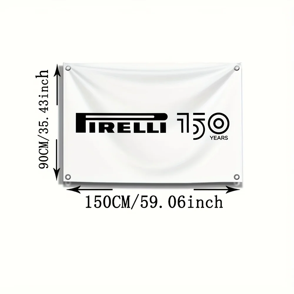 Фото Премиальный корпоративный баннер-флаг Pirelli к 150-летию, 60x90 см (24x35 дюймов), для улицы и помещений, для декора вечеринок и мероприятий №3