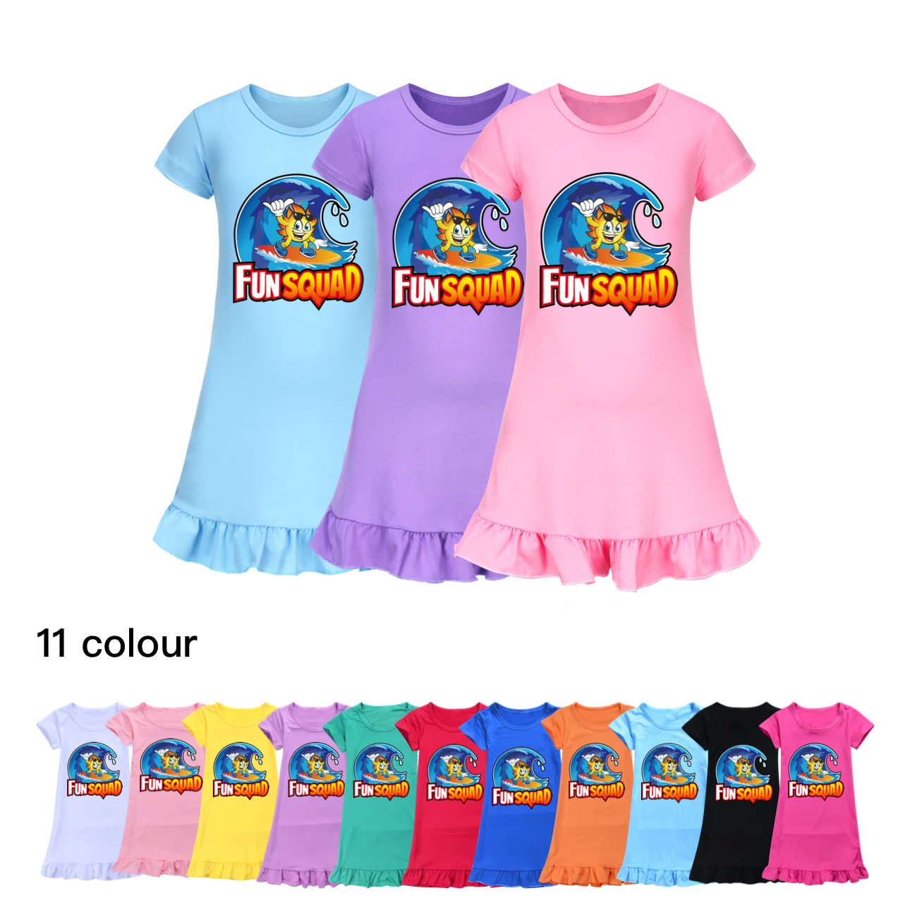 Новинка Летнее Детское платье для игр с героями мультфильмов 2-12 лет одежда сна