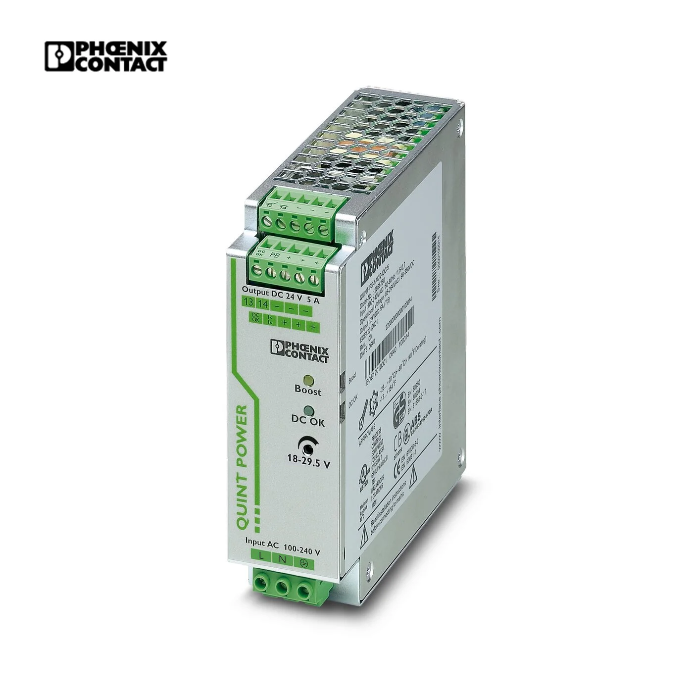 2866750 Phoenix Contact 24v DC источник питания QUINT-PS/1AC/24DC/ 5/импульсный источник питания