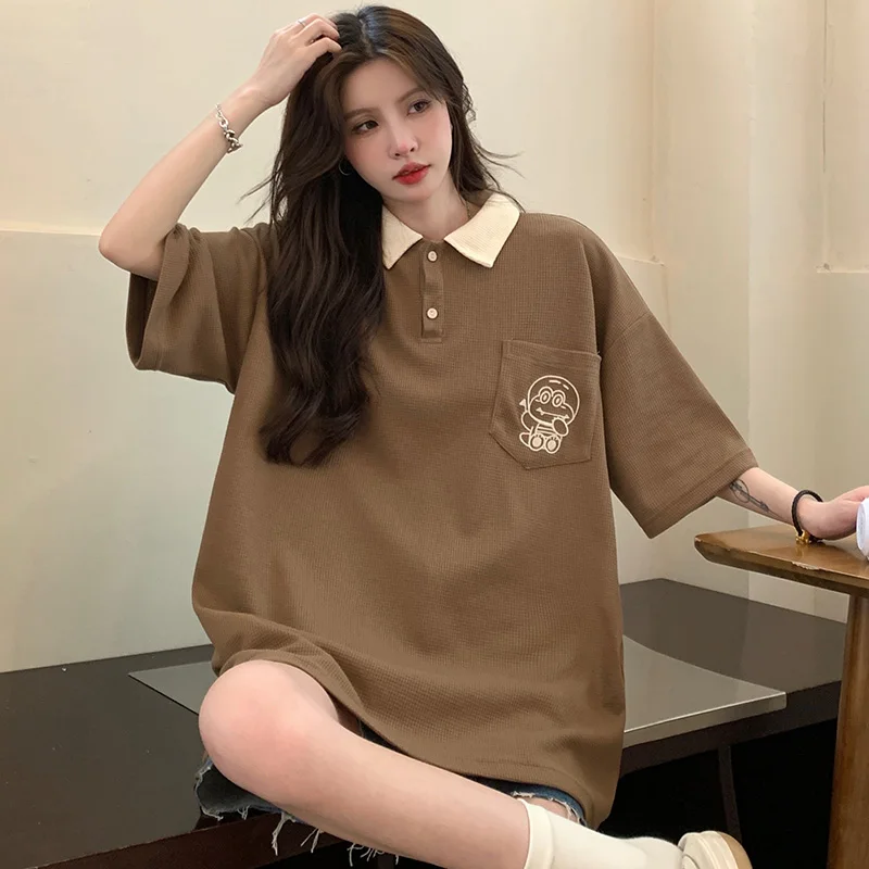 

Retro Cartoon Print Loose Ins Tshirt Female Korean Harajuku Women's T-shirts Tops Japanese Kawaii Ulzzang Clothes For Women