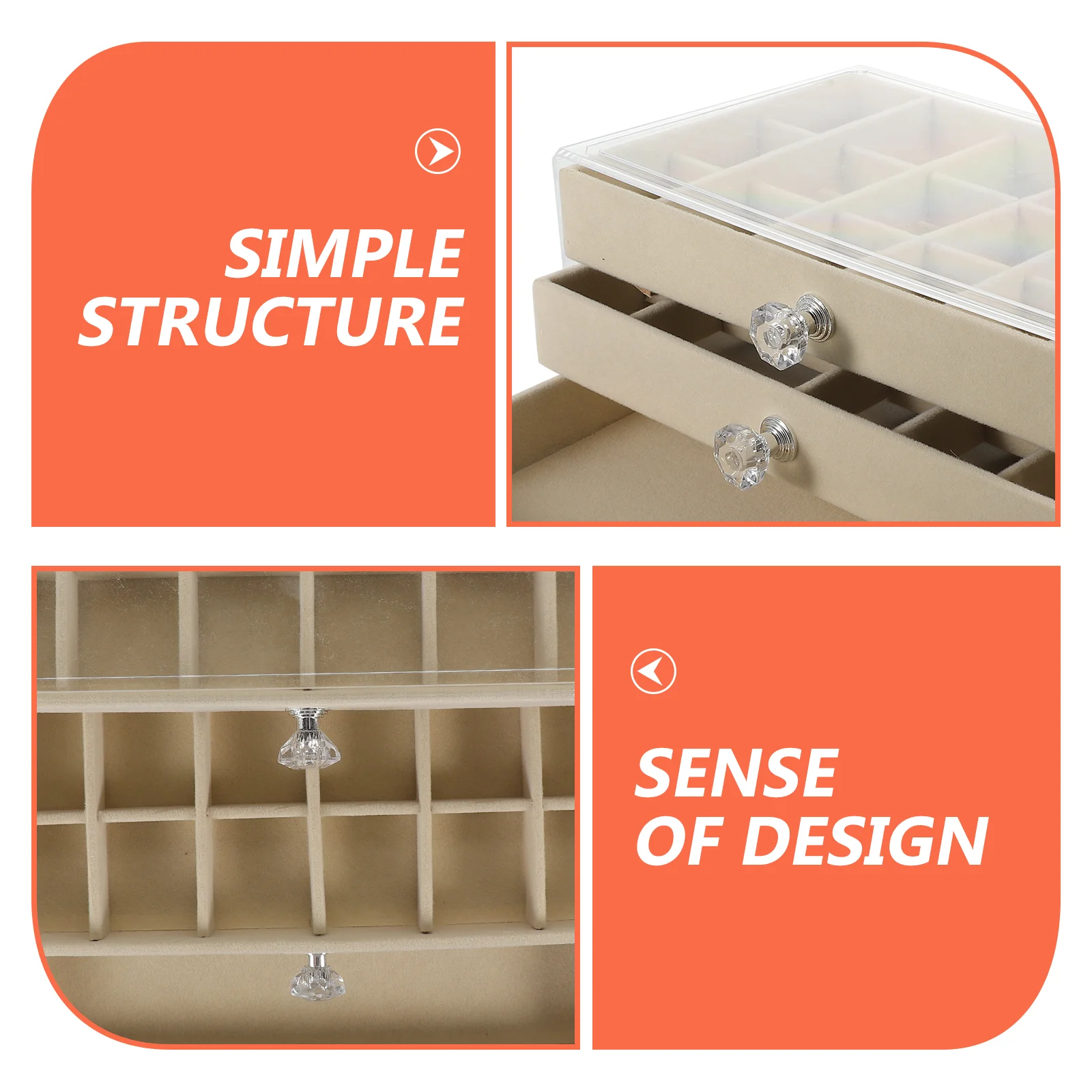 

Drawer Jewelry Box Storage Organizer Large Organizers Stand Portable Holder Trinket Case Girls