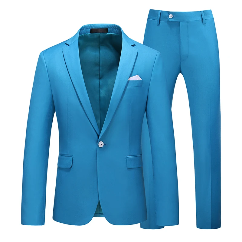 Мужской комплект из 2 предметов пиджак и брюки карамельных цветов приталенный