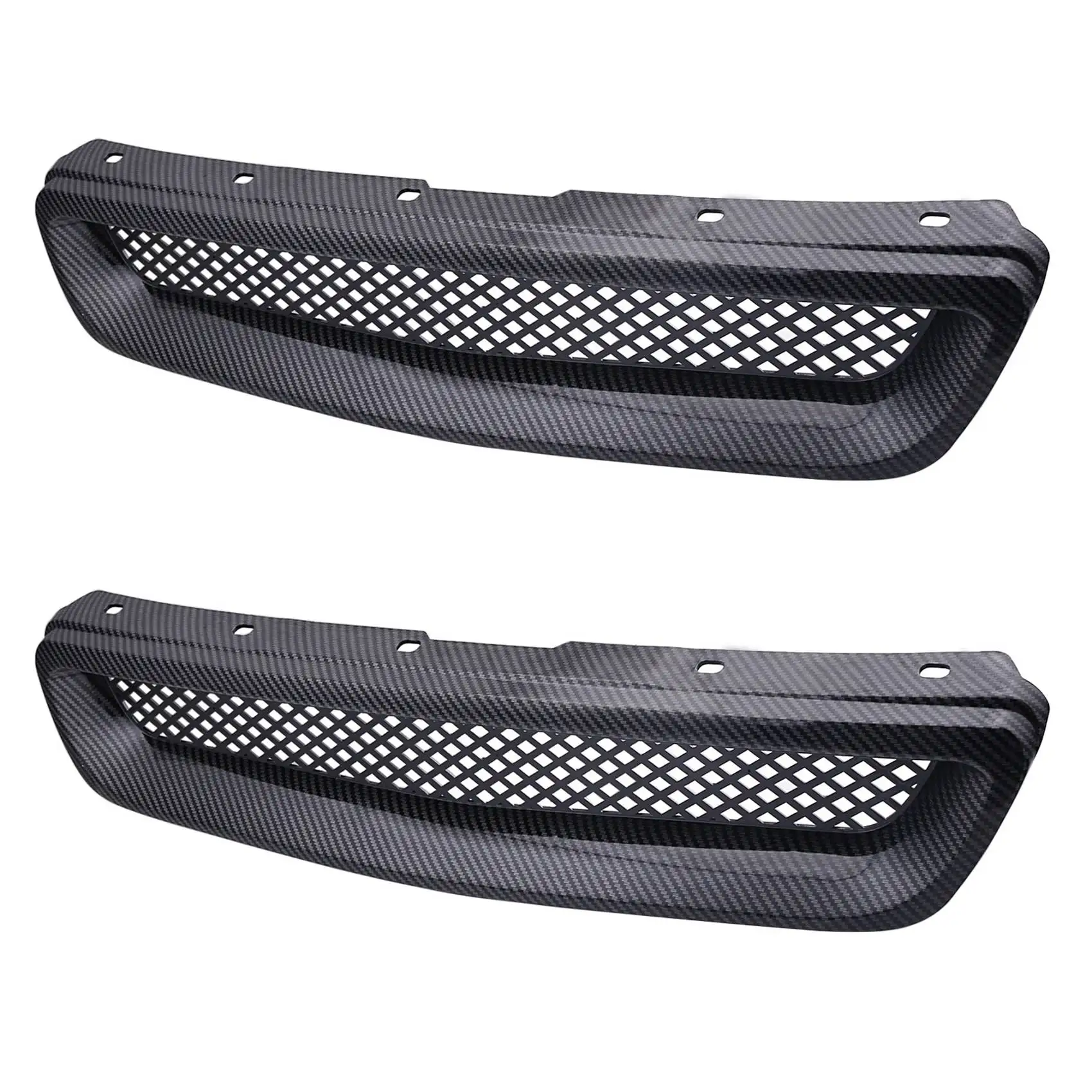 

2X Car Carbon Fiber Mesh ABS Front Hood Grille Grill for 96-98 Honda Civic EJ/EK JDM Type R