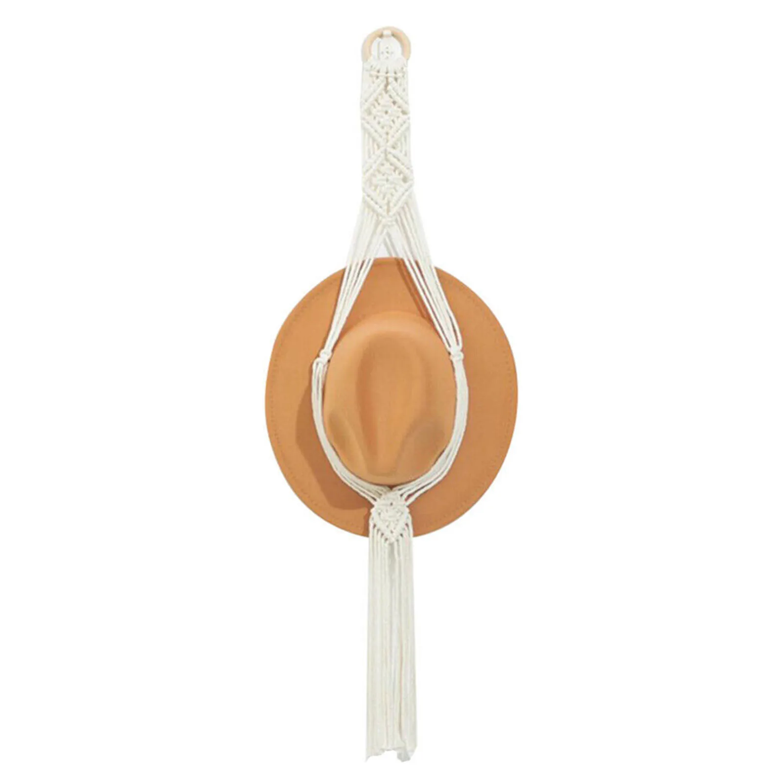 

Cotton Rope Hat Organizer Storage Rack 1-3 Hat Rope Hanger Cap Holder Hat Display Rack Macrame Hat Rack Durable