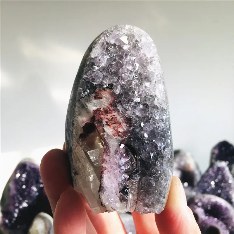 

Натуральный аметист, жеода, кристалл, кварц, кластер, образец мечты, энергетическое исцеление, громовое яйцо