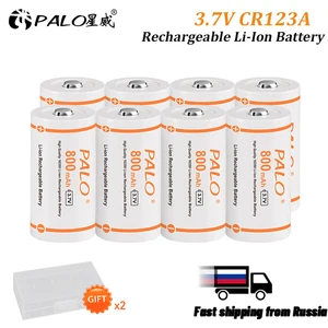 PALO CR123A Battery 800mAh 3.7V Li-ion Rechargeable RCR123 16340 Batteries For LED Flashlight 16340 16350 CR123A Battery