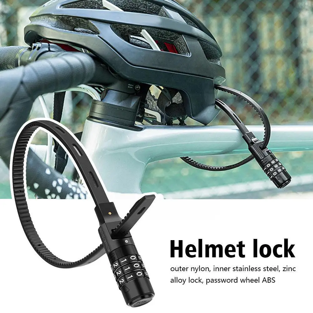 

Password Cable Tie Lock ROCKBROS 3-digit Password Helmet Lock Motorcycle Scooter Lock Anti-theft Portable Electric Bicycle U0C3