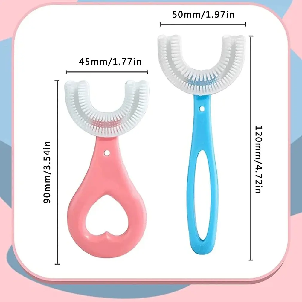Baby Toothbrush Children 360 Degree U-shaped Child Toothbrush Teethers Soft Silicone Baby Brush Kids Teeth Oral Care Cleaning images - 6
