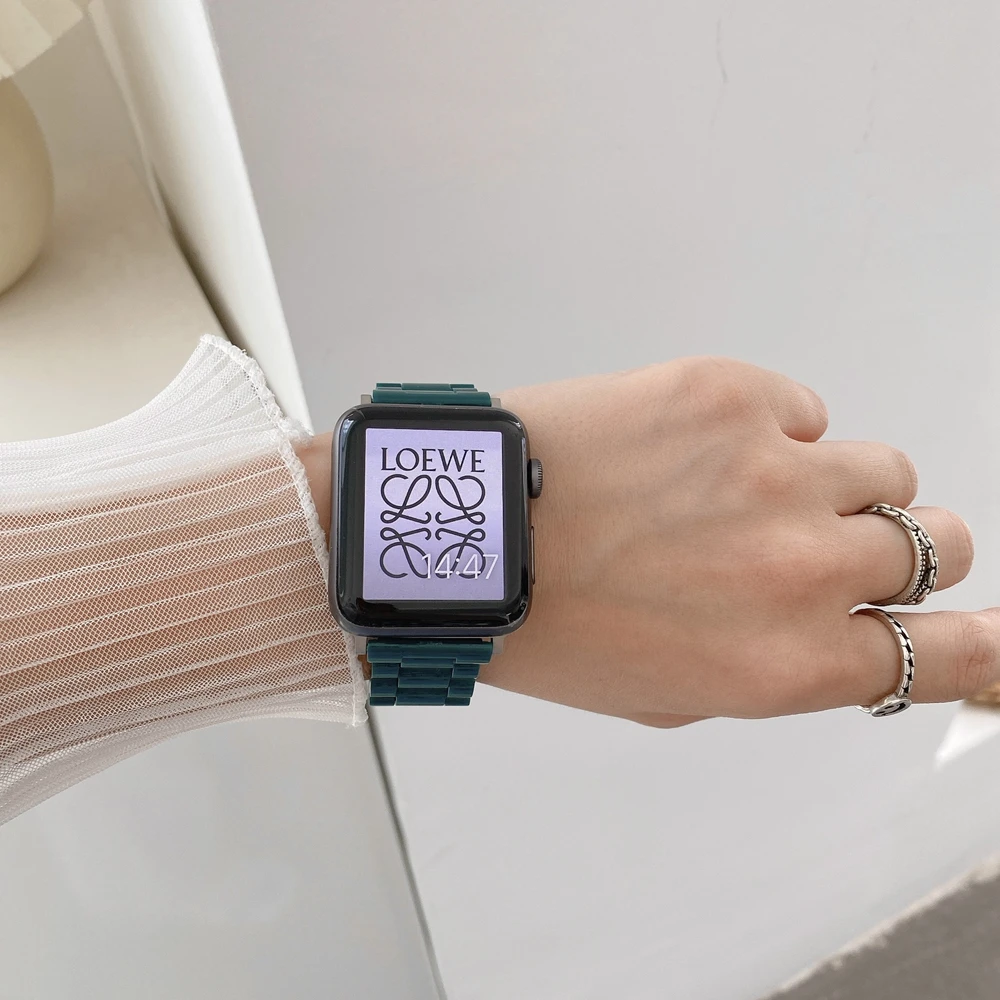 Ремешок полимерный для Apple watch Band 7 6 5 4 Series 42 мм 38 41 45 керамический браслет iWatch 3 2 1 se |