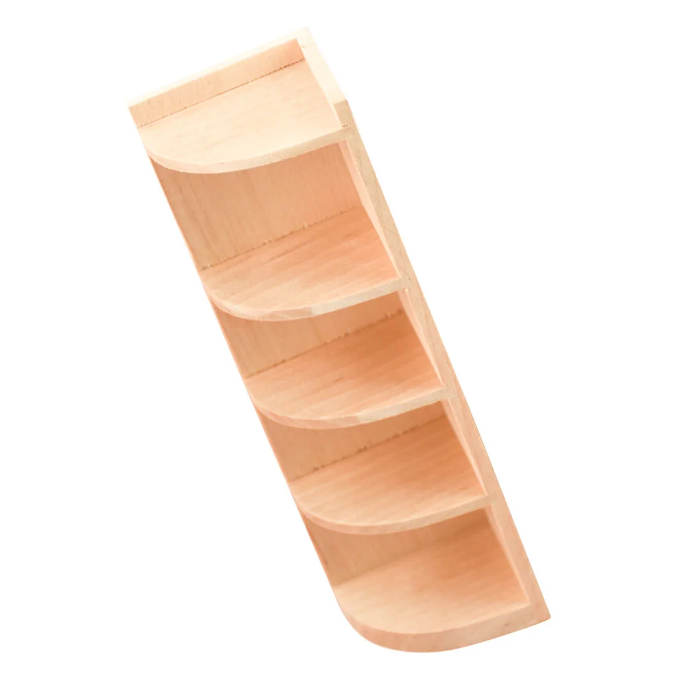 

1Pc Mini Bookcase Adornment Miniature Corner Cabinet Small Shelf Plaything