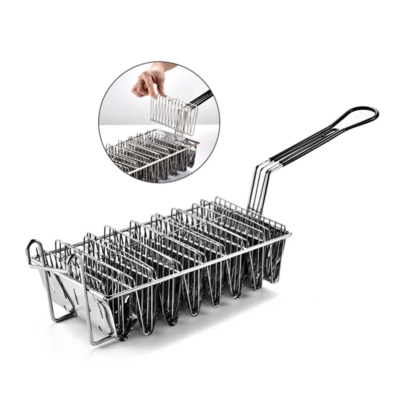 Кухонная жареная кукурузная шелуха Тако картофель фри корзина дуршлаг ситечко 8