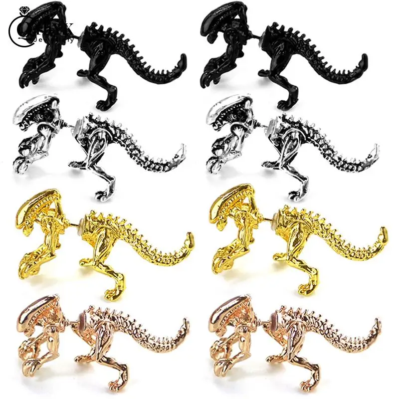 

3D Scary Monster Alien Stud Earring Black Color Dinosaur Earring Punk Earrings Fashion Women Men Jewelry