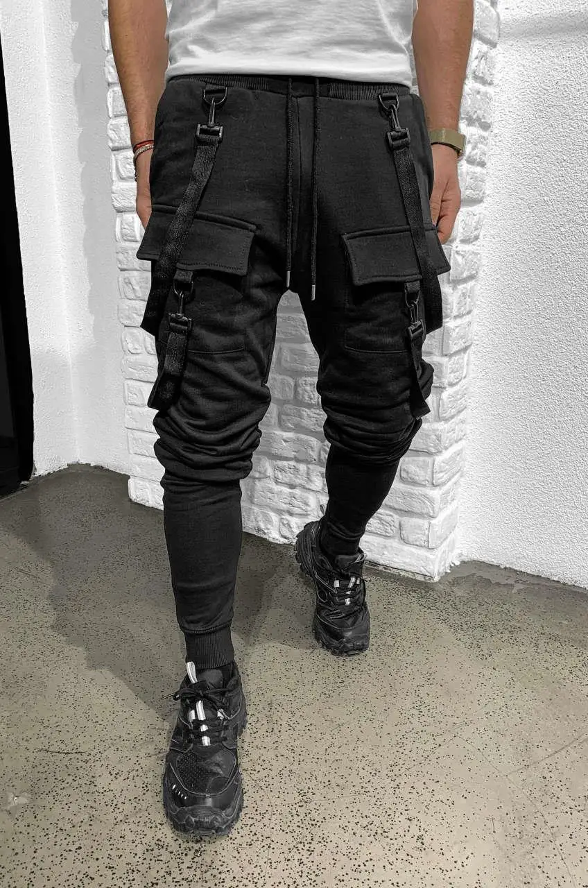

Premium Double Pocket Bomber Men's Sweatpants Black