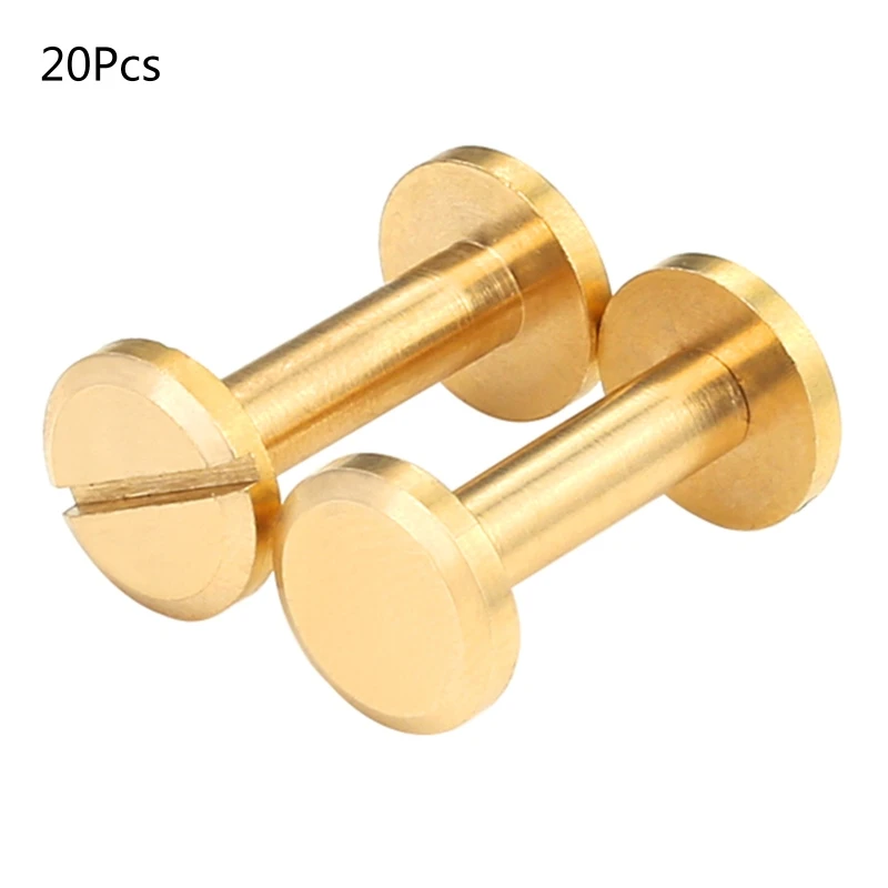 

20 Pcs/set Gold Handle Screw Stainless Steel Leather Copper Fastener