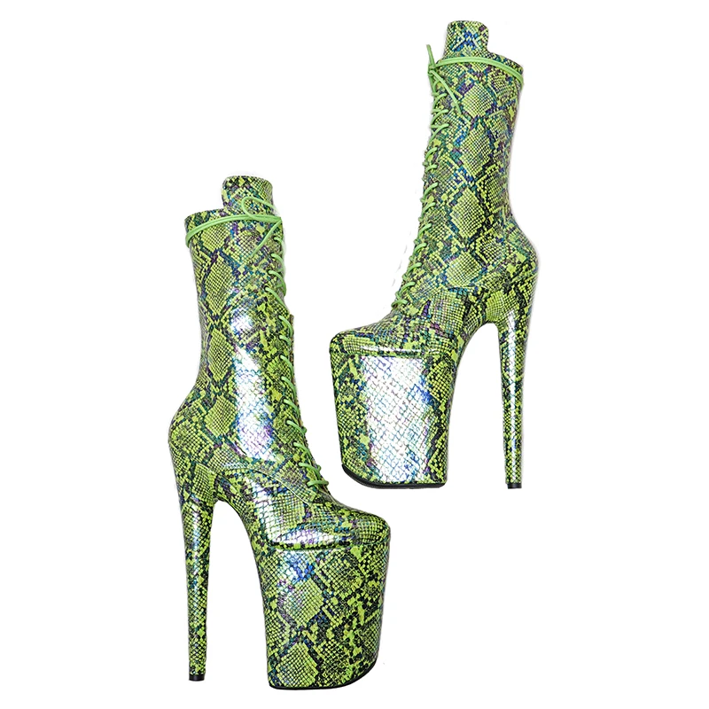 Leecabe  23CM/9inches Leopard Pole dance shoes High Heels Pole Dance boot