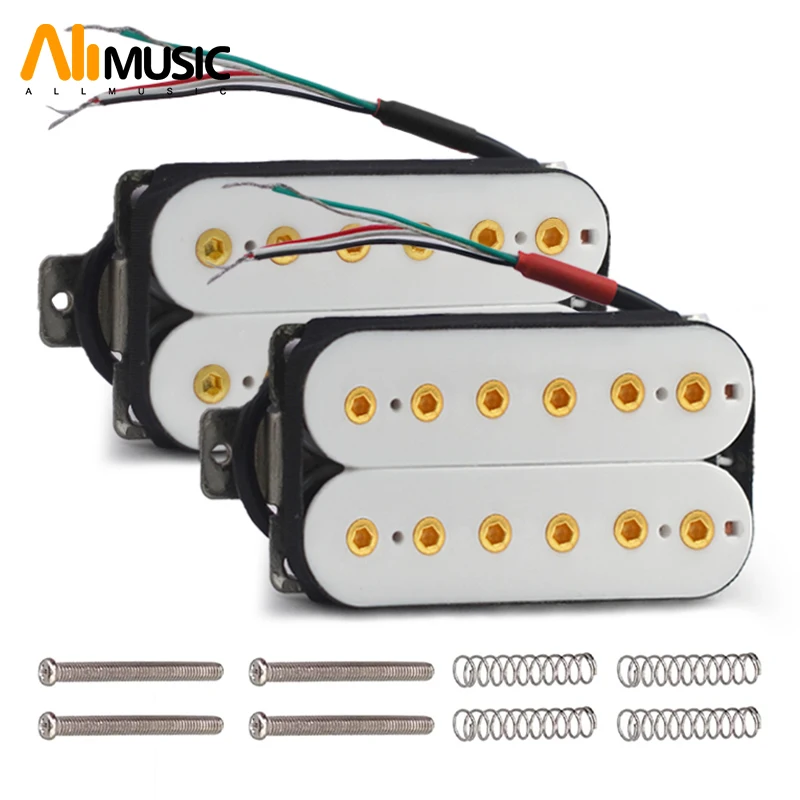 

Vintage Alnico5 Humbucker Coil Spliting Neck7.5K/Bridge15K Double Coil Electric Guitar Pickup Black Guitar Part Warm Sound White
