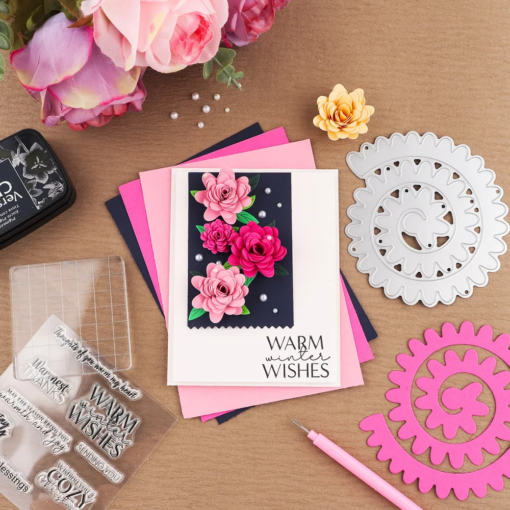 

GG1632 3D большой спиральный металлический вырубной штамп в виде цветка, гирлянда, вырубки для рукоделия, скрапбукинга, рукоделия, искусство, новинка 2023