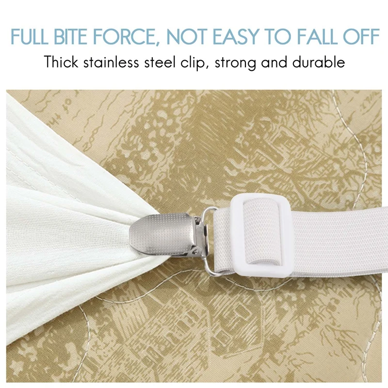 

4Pcs Bed Sheet Holder, Adjustable Sheet Fasteners Grippers Suspenders