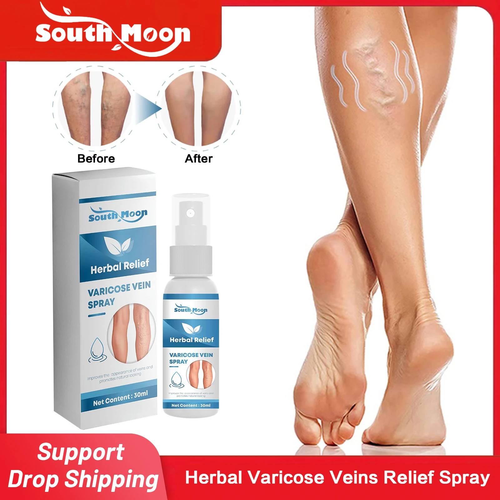 

Herbal Varicose Veins Relief Spray Angiitis Removal Eliminate Spider Legs Smoothing Blood Vessel Spider Veins Treatment Spray
