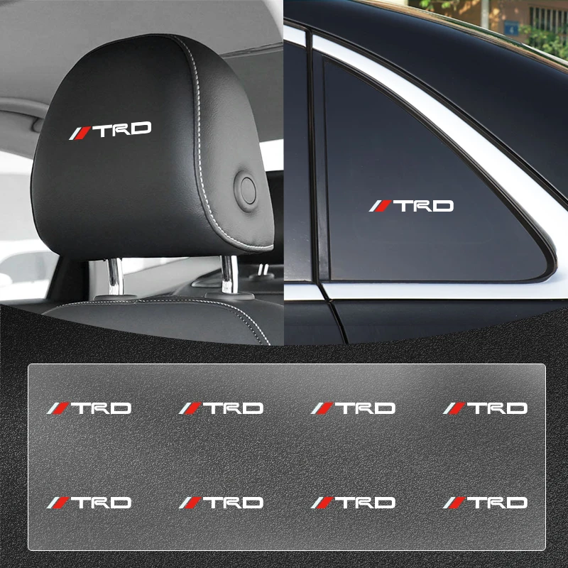 

Car Front Seat Headrests Badge Decal Car Side Window Stickers For Toyota Aygo Belta Blade TRD Caldina E120 XV30 Land Cruiser 200