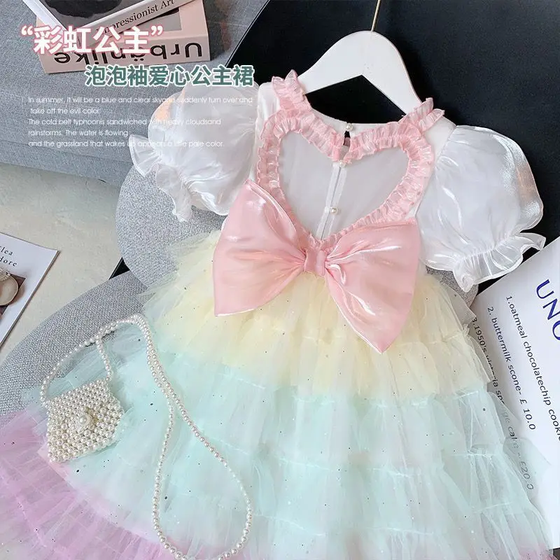 

Новинка, летнее платье с бантом для девочек, платья для девочек с цветами, детская одежда, Детские платья для девочек
