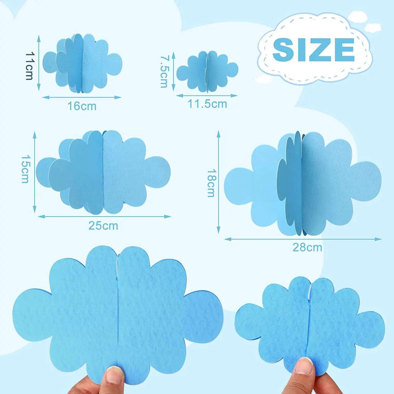 

Набор из 16 декоративных облаков из войлока