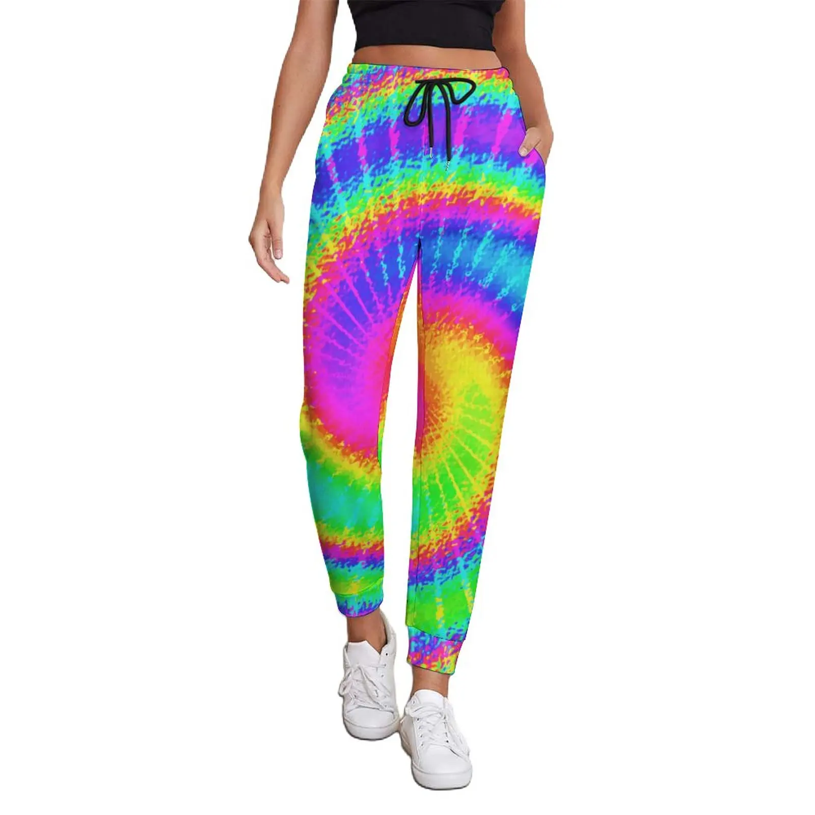 

Colorful Retro 60s Pants Spring Hippie Psychedelic Elegant Sweatpants Female Hip Hop Design Trousers Big Size 3XL