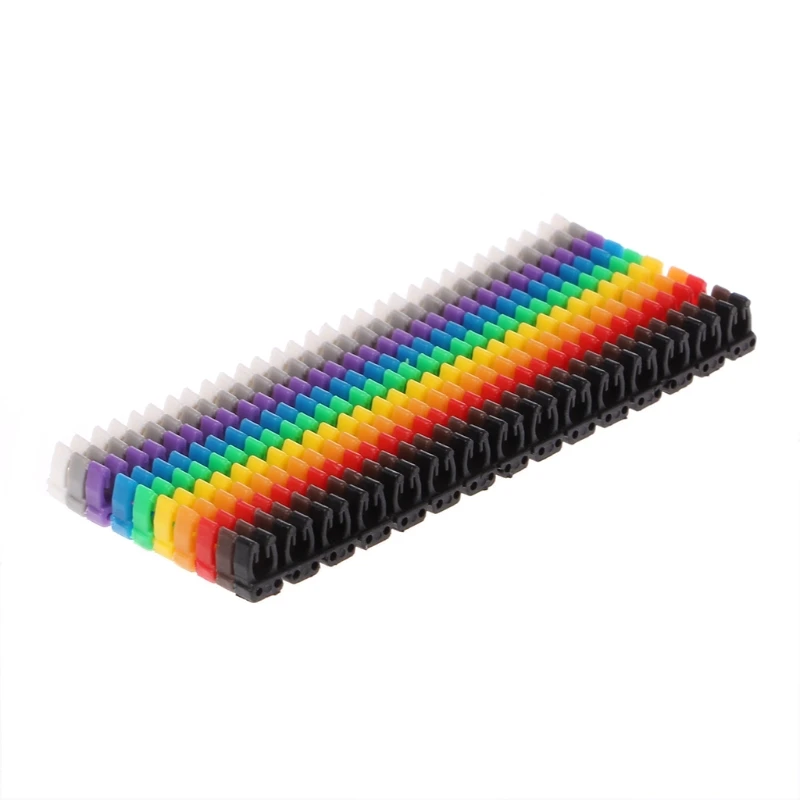

150 Pcs Cable Markers Colourful C-Type Marker Number Tag Label For 2-3mm Wire