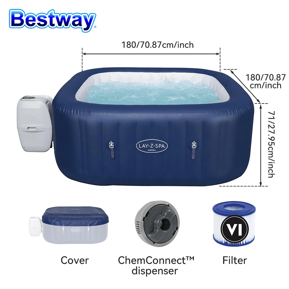 Original Bestway 60021 Inflatable Hot Tub Spa Bubble Massage