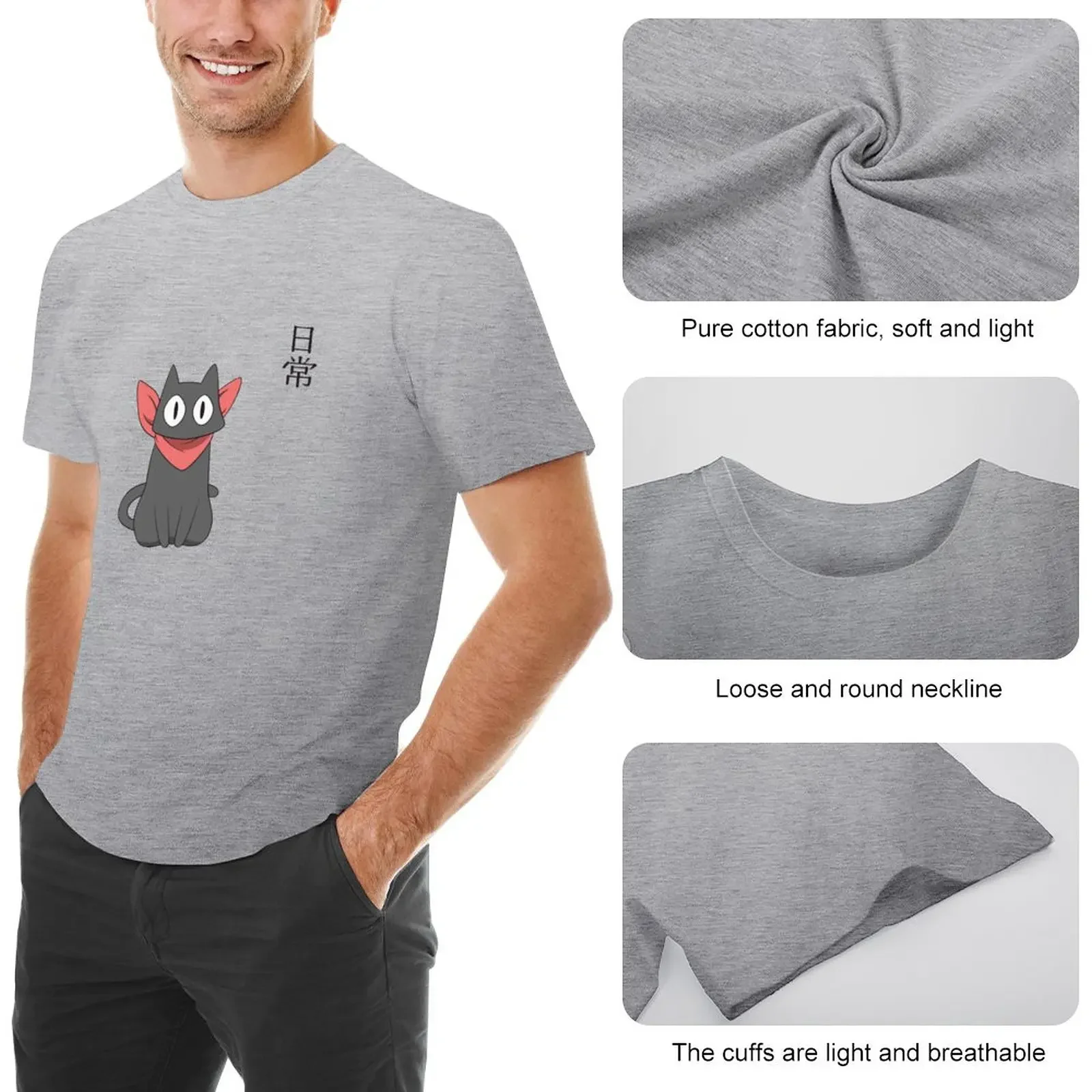 Футболка Nichijou-Sakomoto женская одежда Графические Рубашки аниме вещи тяжелые