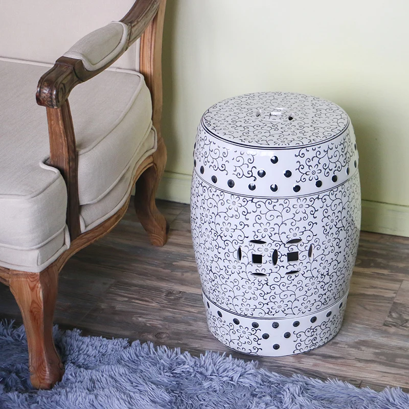 Керамический стул Цзиндэчжэнь золотой фарфоровый с отверстиями для балкона