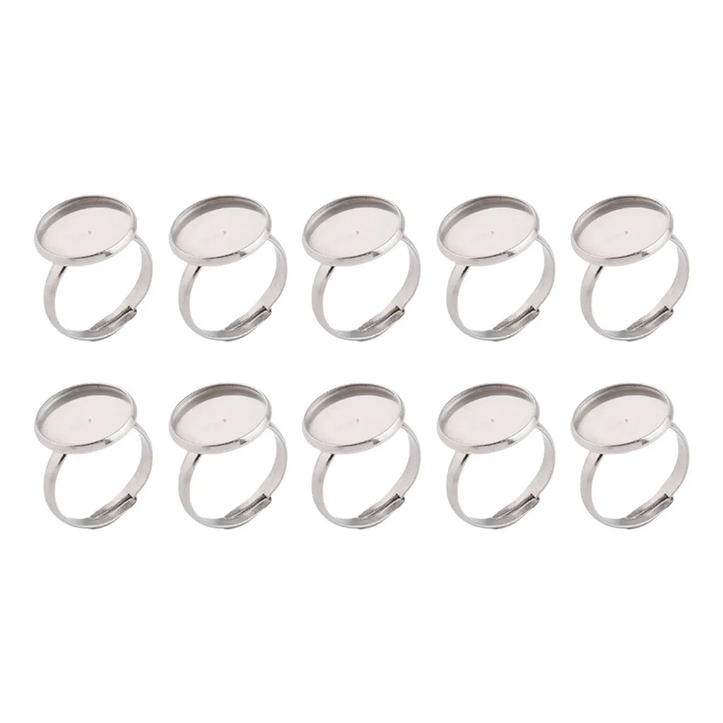 

10 Pieces Ring Base 14mm Replacement Rings Setting Jewelry Findings