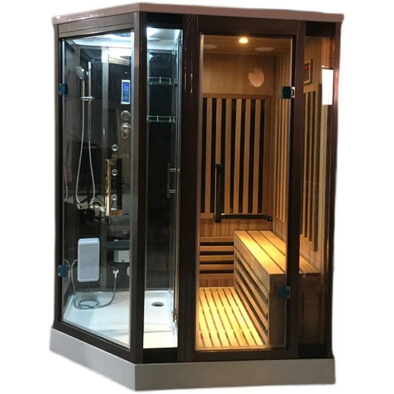 

Household dry and wet steam sauna room sweat steam room detoxification Far infrared light wave room shower room one person two