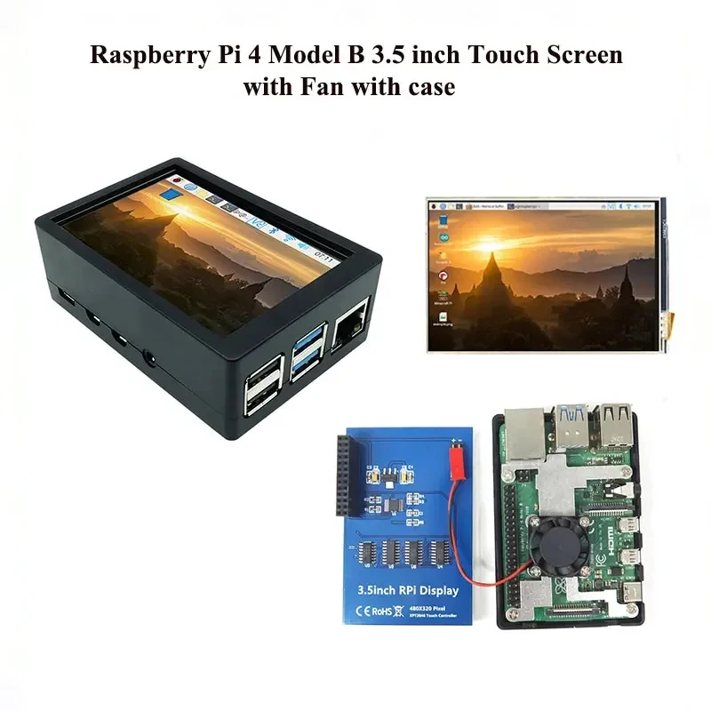 Raspberry Pi с сенсорным экраном 3 5 дюйма разрешение 480*320 дисплей TFT LCD охлаждающим