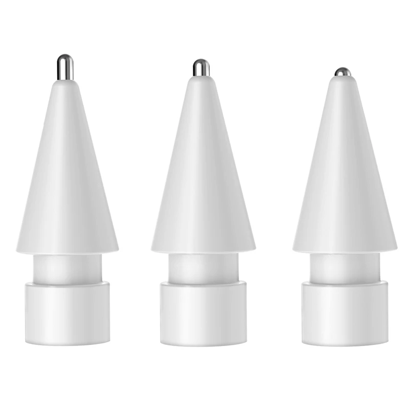 

3 Pcs Metal Top Tip Capacitive Pen Precision Replacement Tip Stylus Replacement Tip For Apple Pencil Gen 1/Gen 2,White