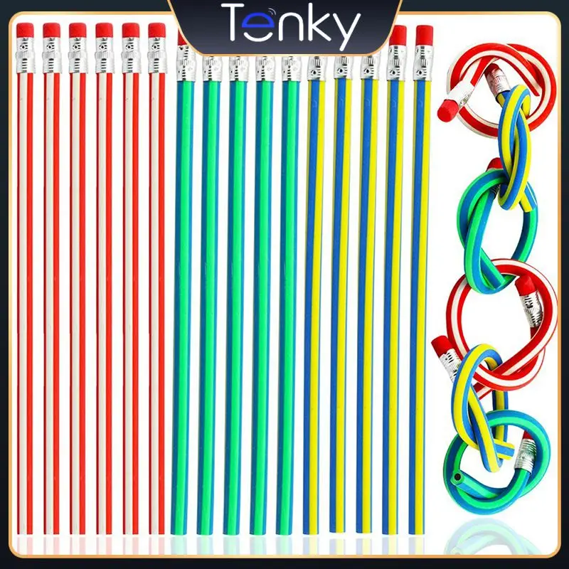 

Bendable Pencils Creative Novelty Writing Drawing Pens Bendy With Eraser Soft Pencil New Stationery Flexible Cute Colorful