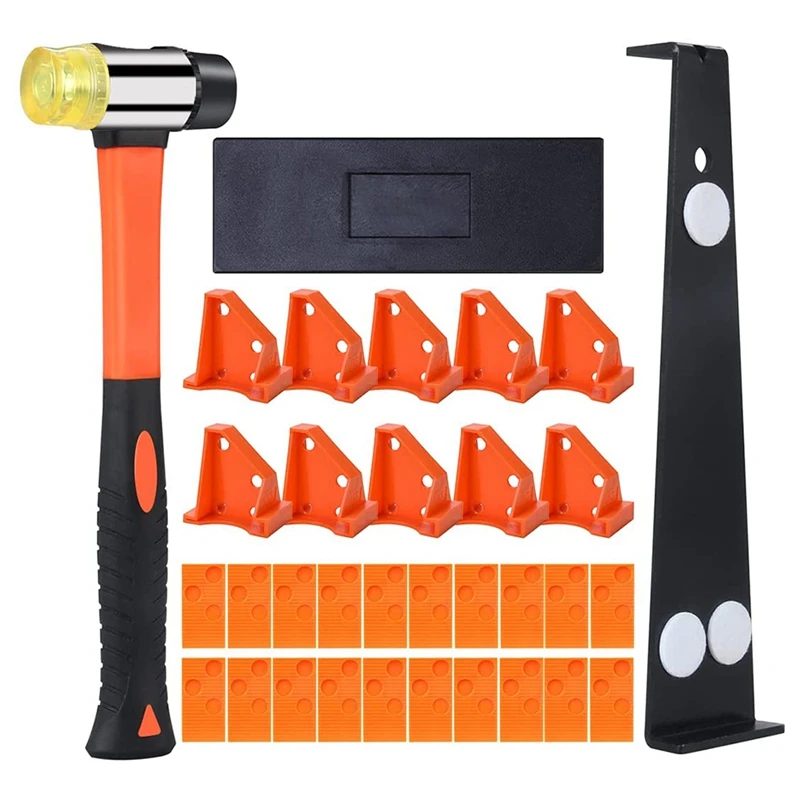 

33 Pcs Laminate Wood Flooring Installation Kit Floor Mounting Gasket Tools Floor Spacers Set