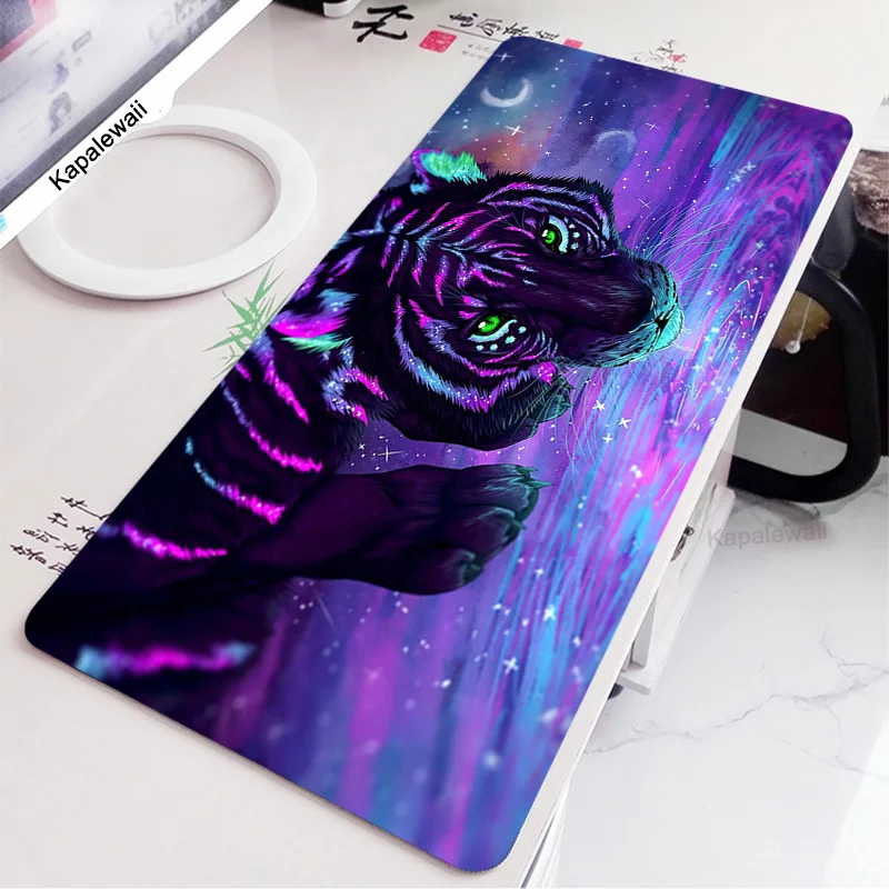 

Black and White Mousepad for Gaming Laptop Computer Desk Mat Tiger Mouse Pad Wrist Rests Table Mat Office Desk Set Accessories