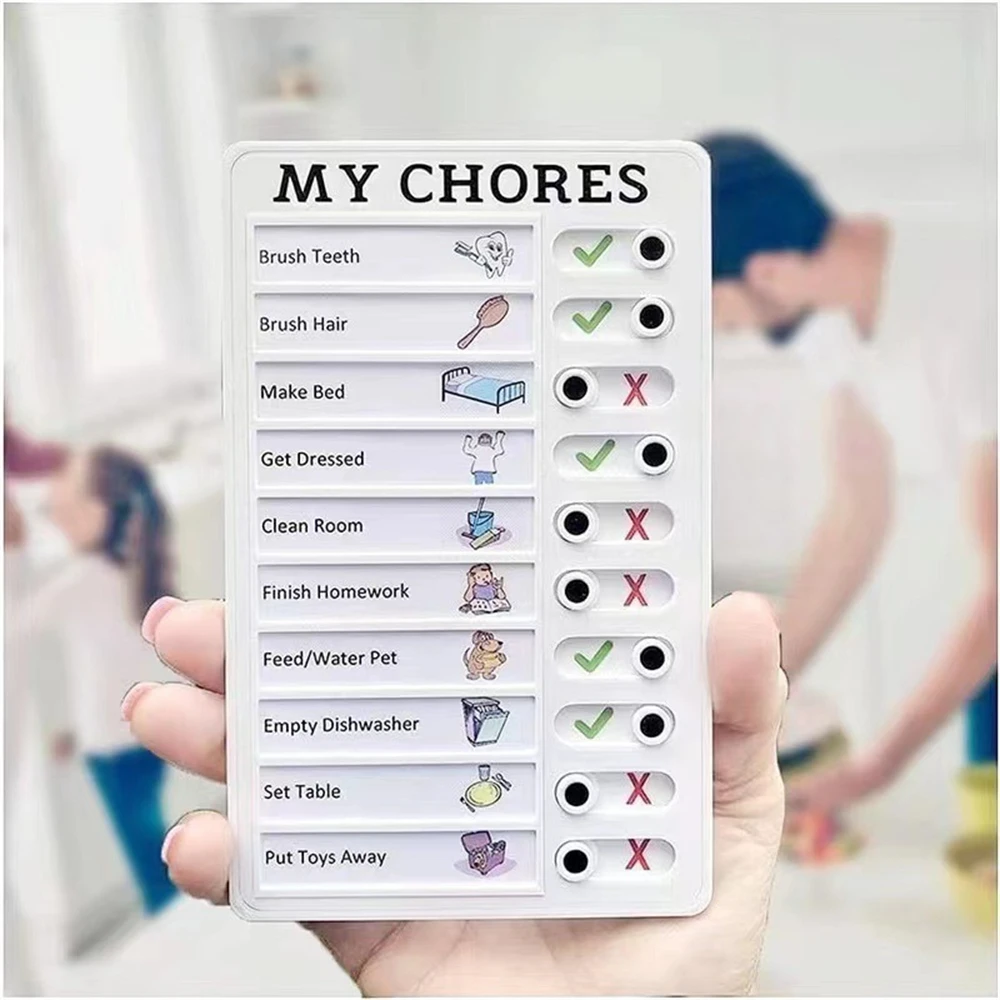 

Reusable My Chores Checklist Plastic Board Chore Chart Daily Planner Memo Responsibility Behavior for Kid Self-discipline Card