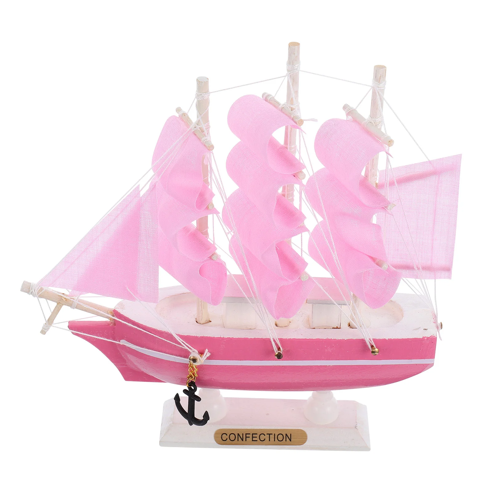 

Boat Sailing Model Sailboat Wooden Ship Decor Nautical Decoration Ornament Home Mini Miniature Decorations Wood Sail Kit Craft