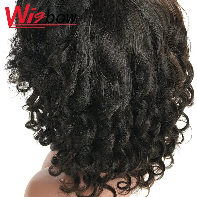Bouncy Curly Hair Wig 100% Indian Hair Wigs 4*4 Closure Curly Wig For Black Women Remy Hair Lace Wigs Real Hair Free Shipping