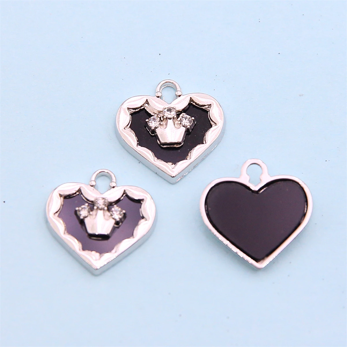 10 шт. 19*18 мм Простая Корона любовь персик сердце бриллиантовый кулон сделай сам
