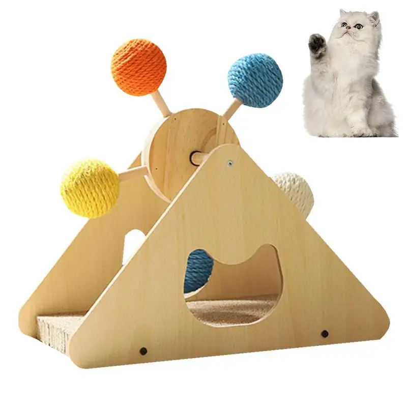 

Cat Scratcher Toy With Sisal Ball Natural Sisal Cat Grab Ball Toy With Cat Scratching Post Base Cat And Kitten Cats Solid Wood