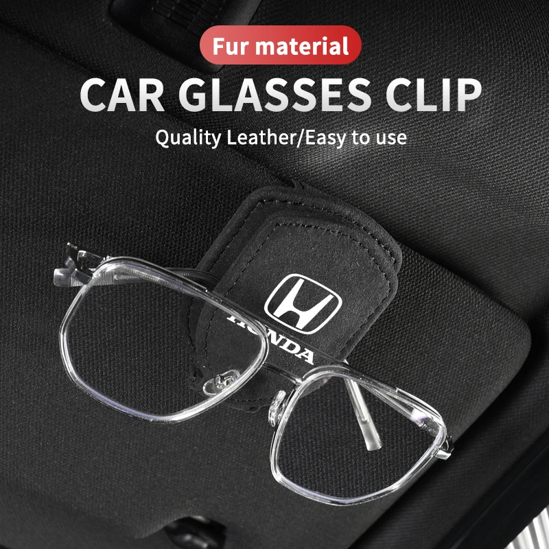 

2Pcs Car Sun Visor Glasses Holder Automobile Sunglasses Clip Card Ticket for Honda CRV Fit Civic Accord Pilot HRV Legend Vezel