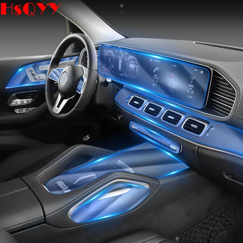 

For Mercedes Benz GLS X167 2021+ Car Interior Center console Invisible suit TPU protective film Anti-scratch Accessories Refit