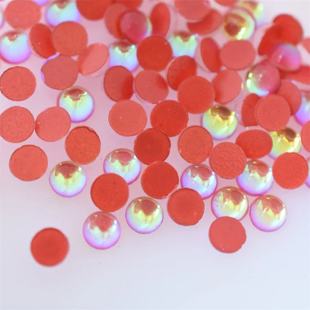 Swagpick Aurora Оранжево-красные Плоские Полукруглые Стеклянные Бусины